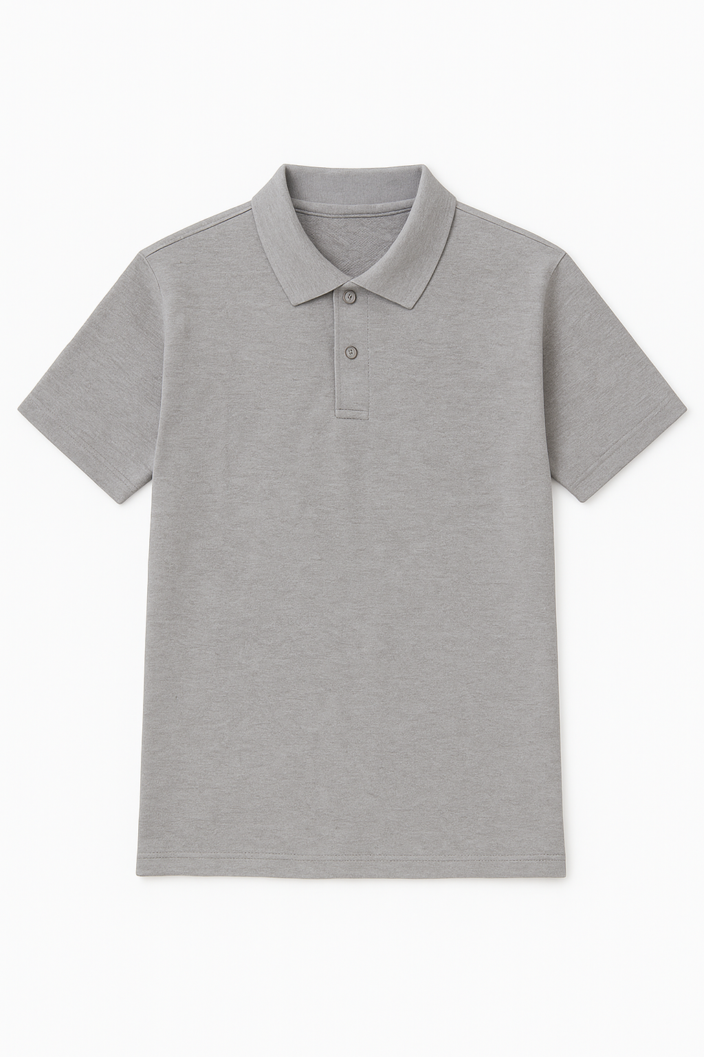 20250627_1539_Grey Collared T-Shirt_remix_01jyrdpr7jekm9d7yxkyzkaste Premium Light Grey Polo T-Shirt – Bulk Corporate & Promotional Wear (MOQ: 10 Pieces) - Image 1